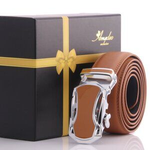 Men's Stainless Steel Tan Belt - Tan Buckle Belt - one size fits all - perfect f